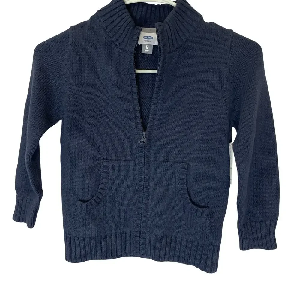 Old Navy NWT Kids 5T Full Zip Sweater Jacket - Navy Blue/Pockets
